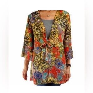 CAbi Shakespeare Kimono Tie Front Top